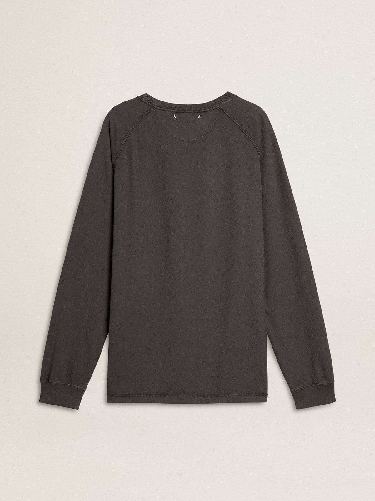 Golden Goose Men's T-shirt in anthracite-colored cotton with print on the chest