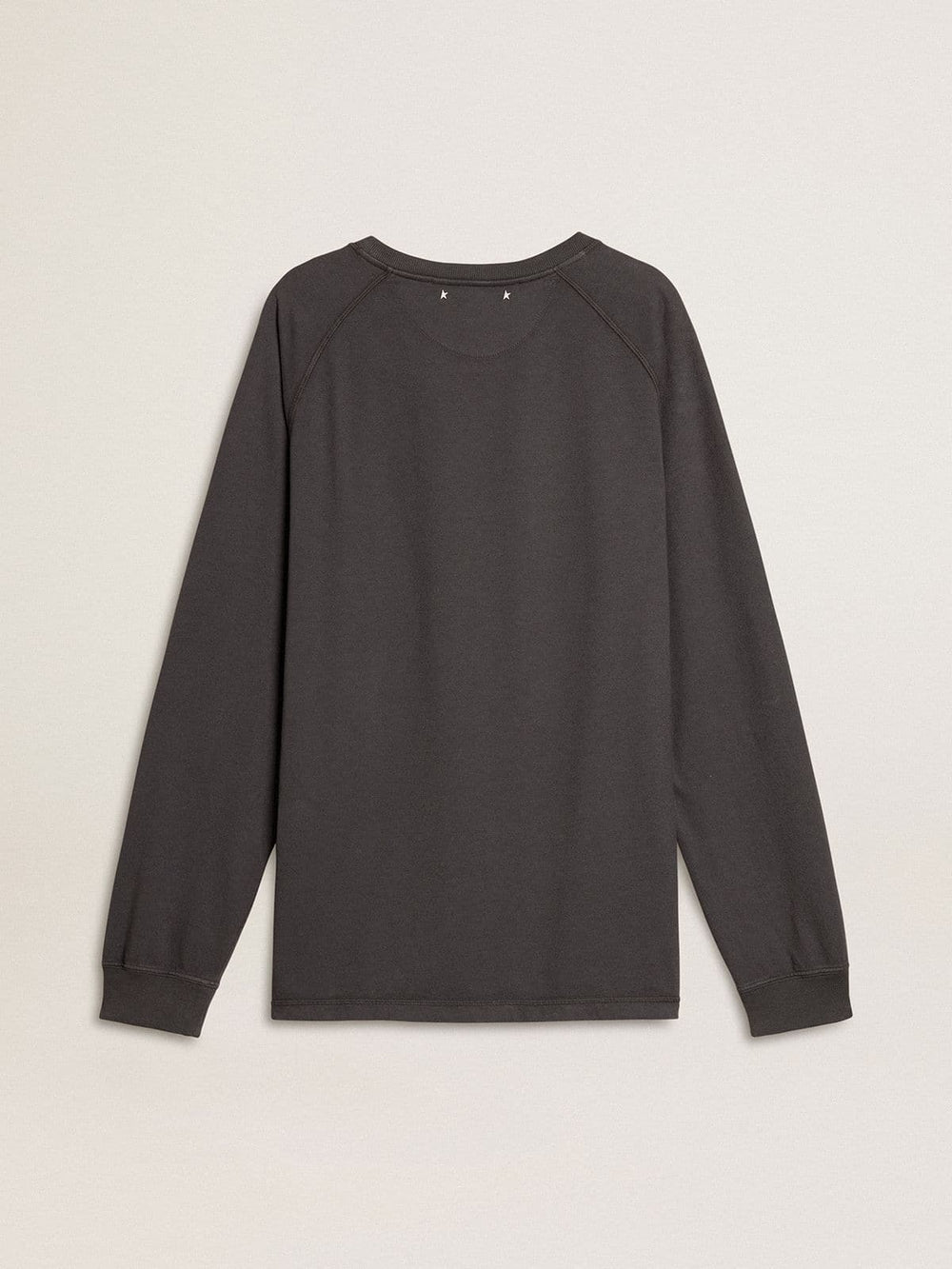 Golden Goose Men's T-shirt in anthracite-colored cotton with print on the chest