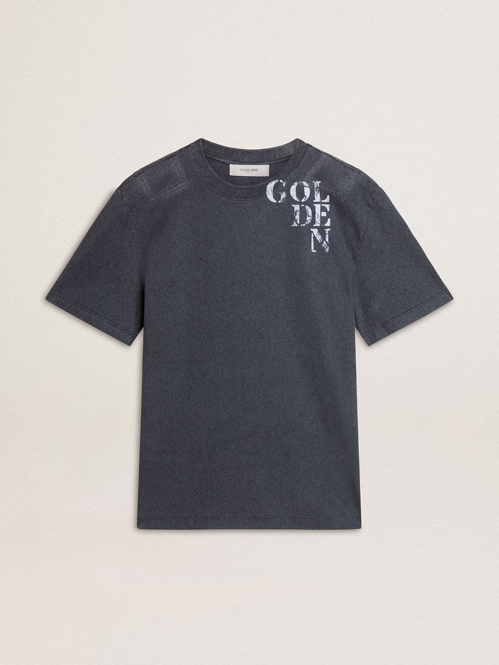 Golden Goose Men's blue T-shirt with white print
