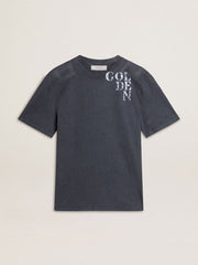 Golden Goose Men's blue T-shirt with white print