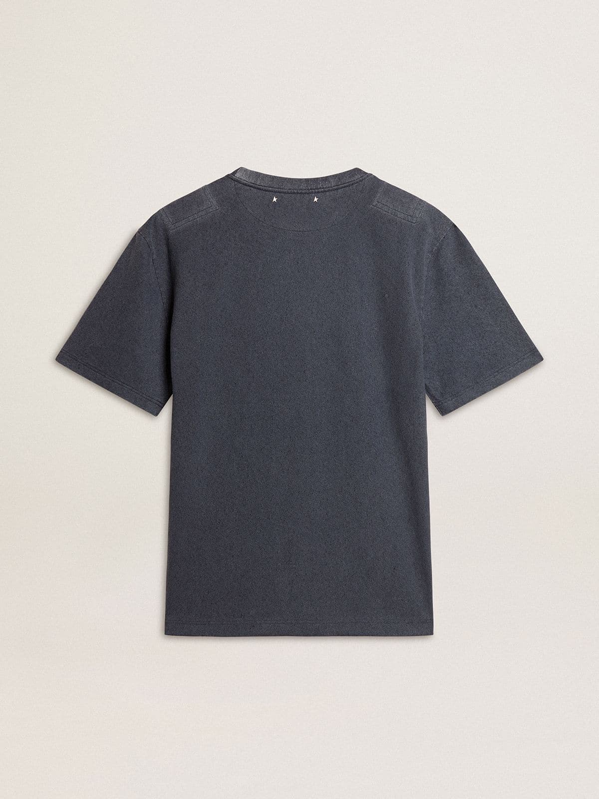 Golden Goose Men's blue T-shirt with white print