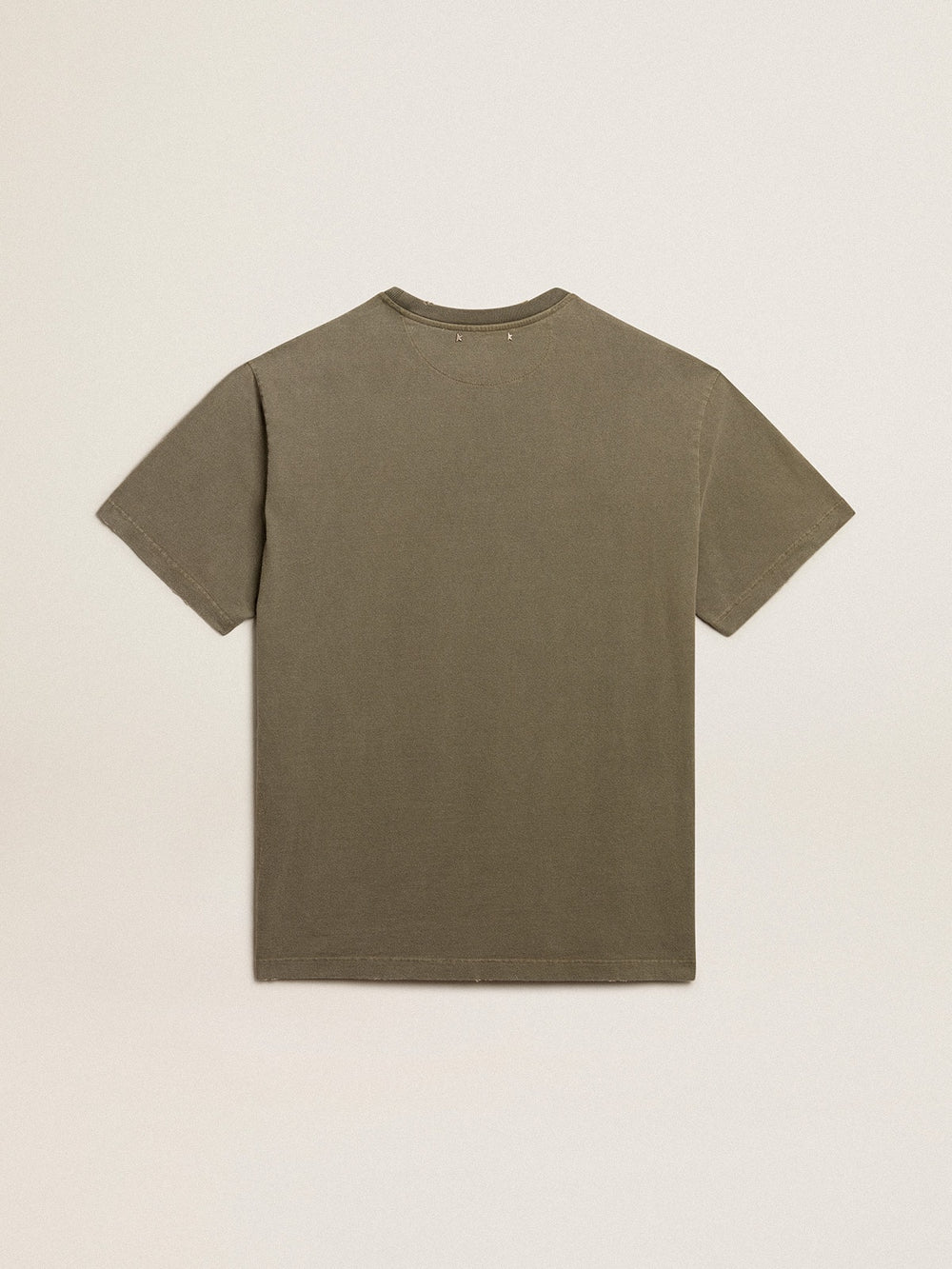 Golden Goose Men's olive green T-shirt with Golden lettering