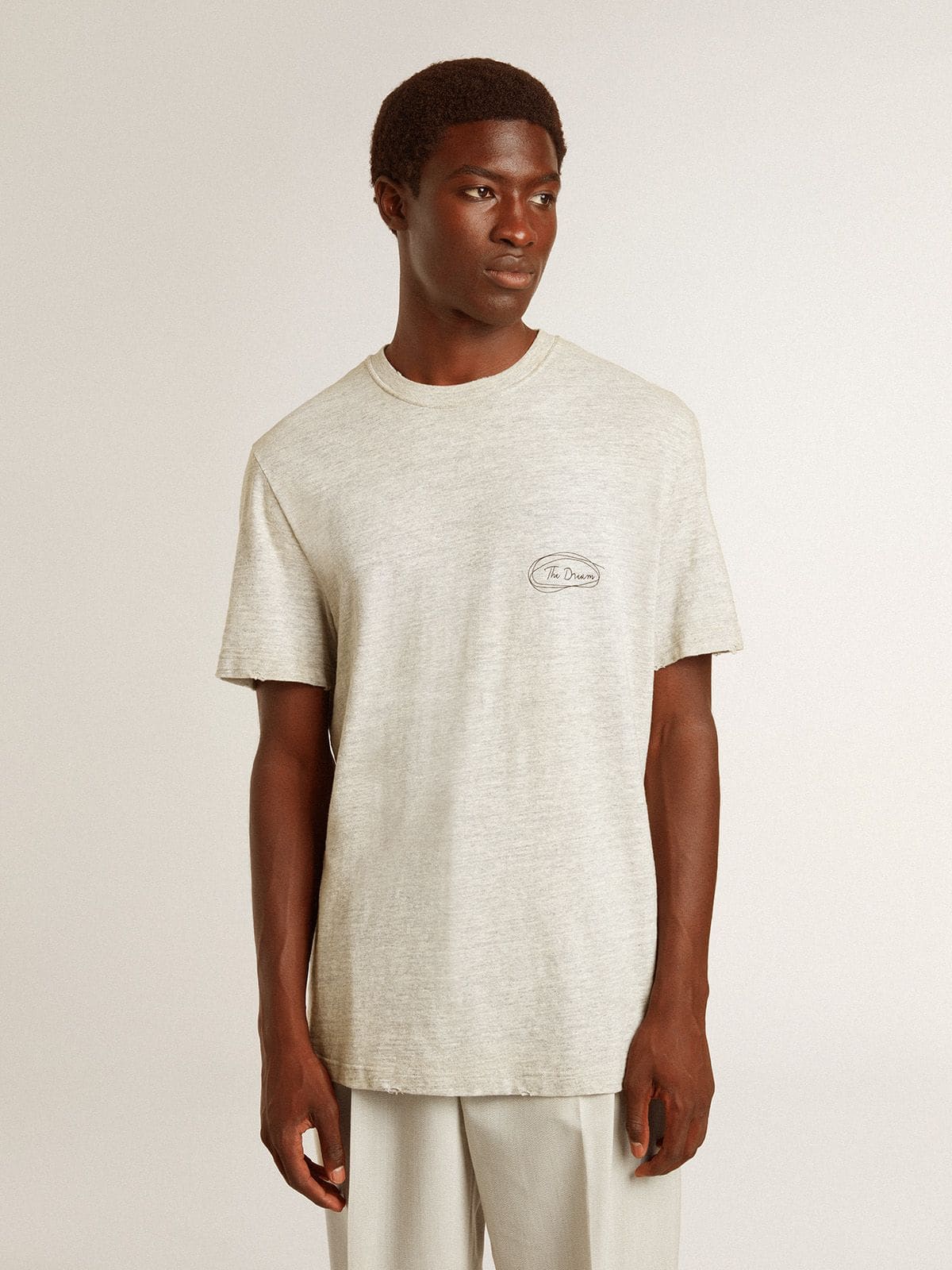 Golden Goose Men's gray T-shirt with black lettering
