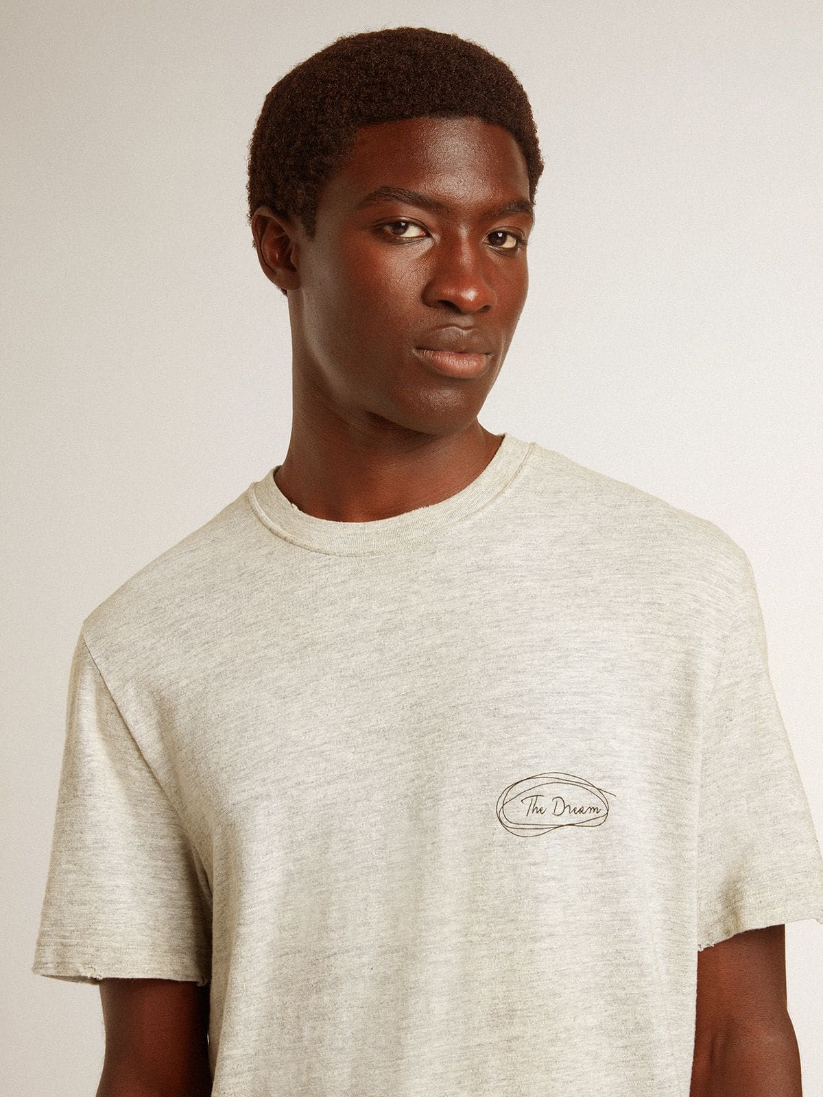 Golden Goose Men's gray T-shirt with black lettering