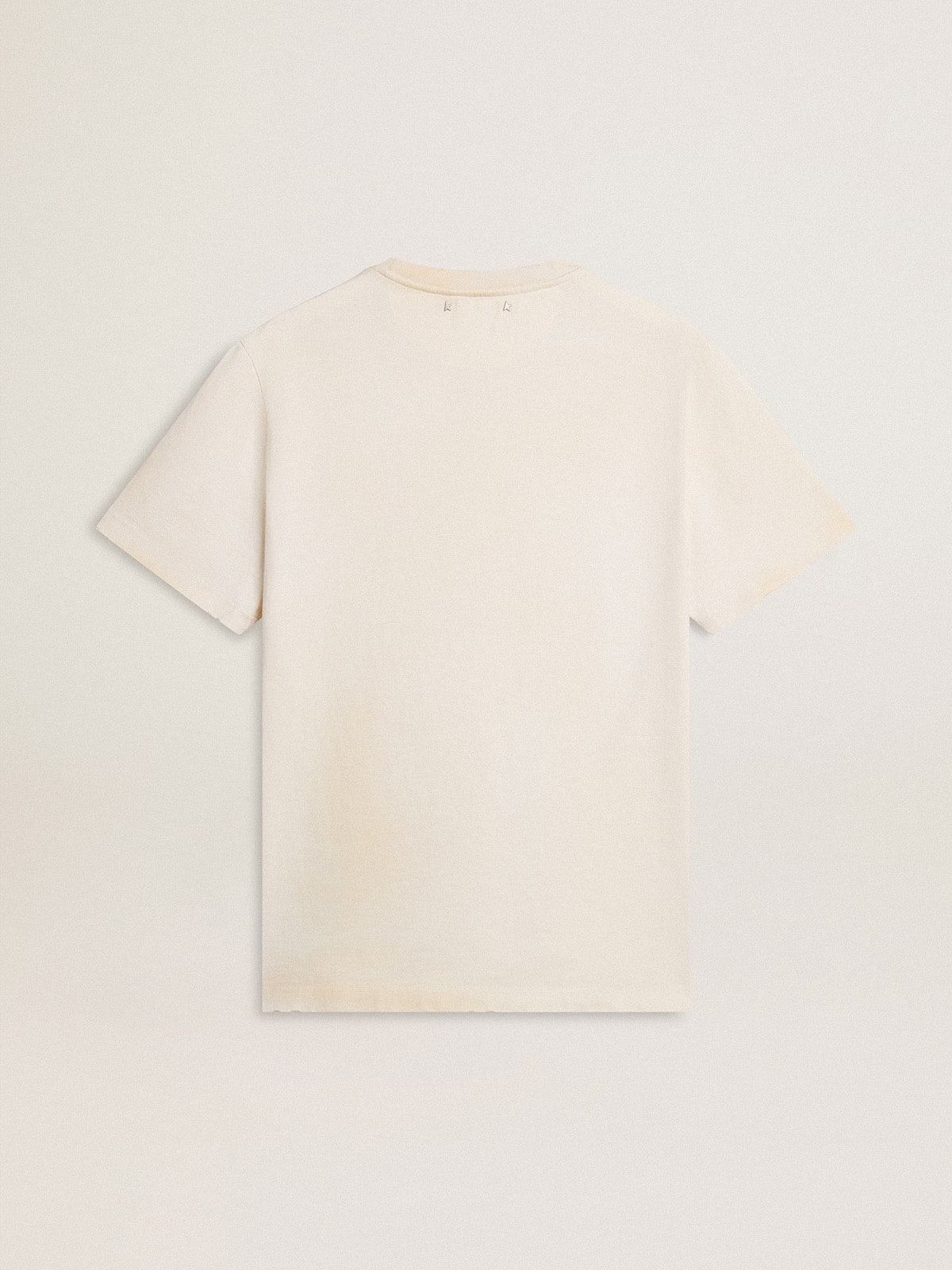 Golden Goose Men's vintage-look white T-shirt with front print
