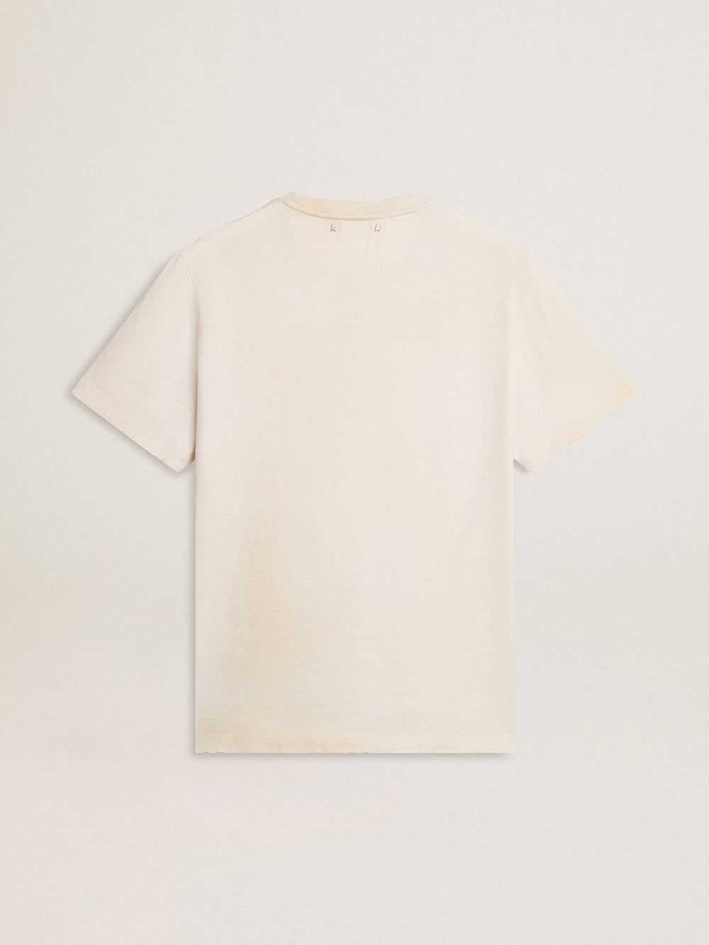 Golden Goose Men's vintage-look white T-shirt with front print