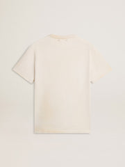 Golden Goose Men's vintage-look white T-shirt with front print