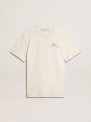 Golden Goose Men's T-shirt with print on the chest and on the back with a lived-in effect