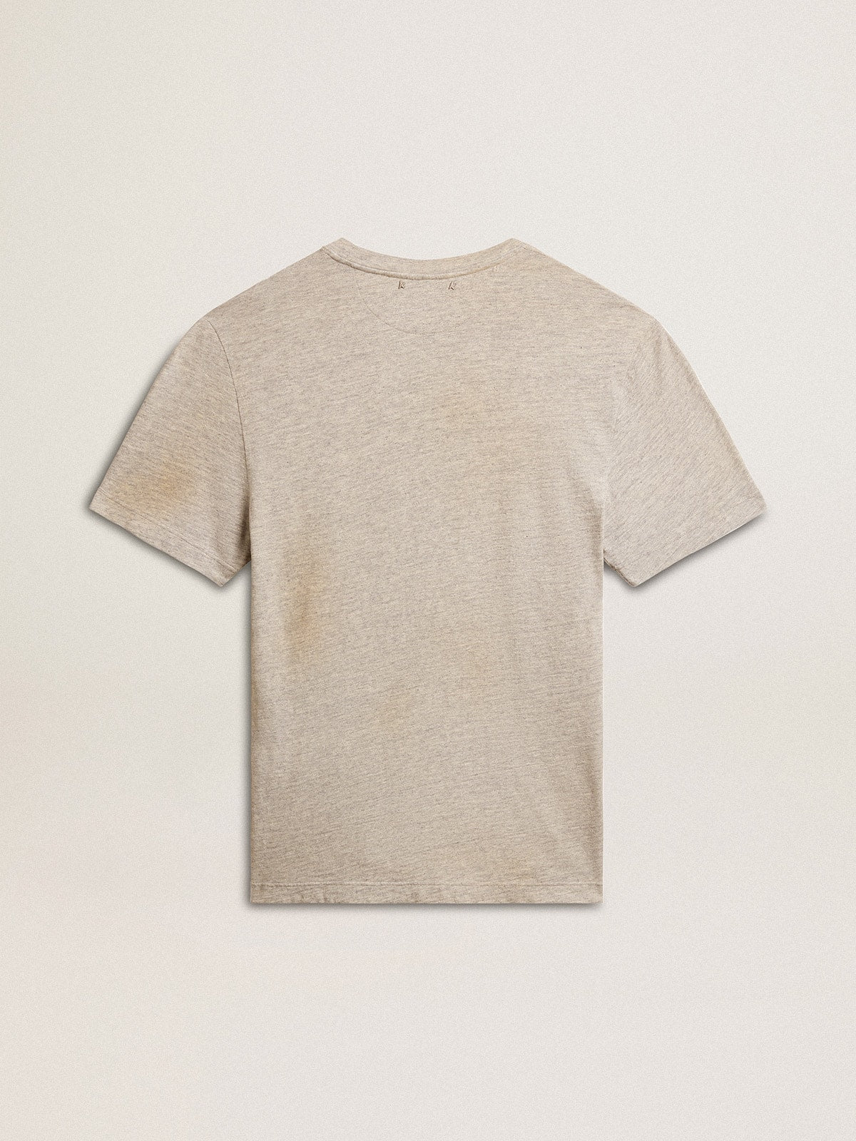 Golden Goose Men's gray cotton T-shirt with vintage print on the front