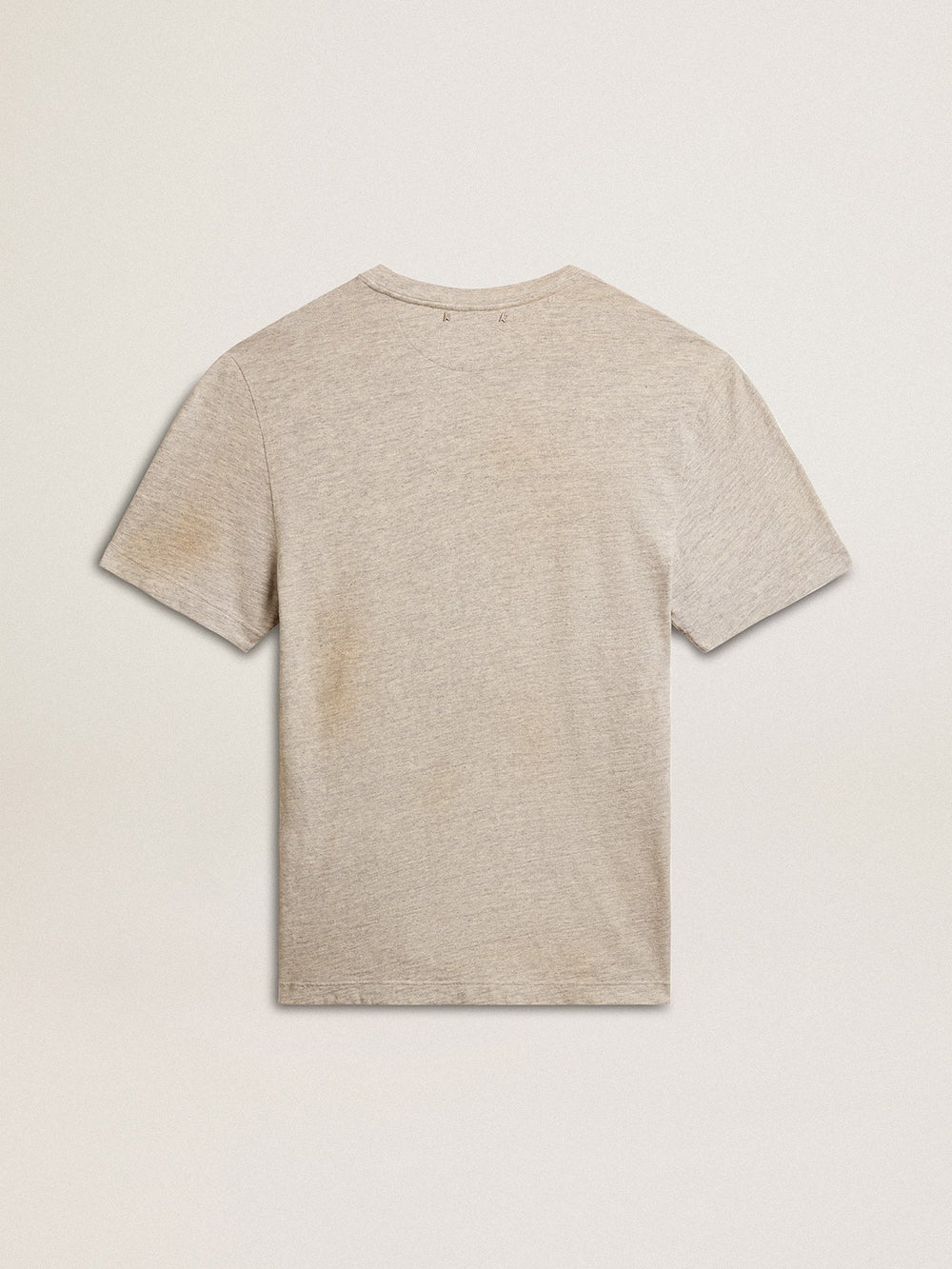 Golden Goose Men's gray cotton T-shirt with vintage print on the front