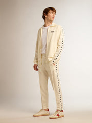 Golden Goose White Star Collection T-shirt with black star on the front