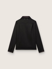 Golden Goose Men's shirt in black wool twill with black satin details