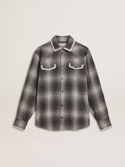 Golden Goose Men's gray shirt with white embroidery
