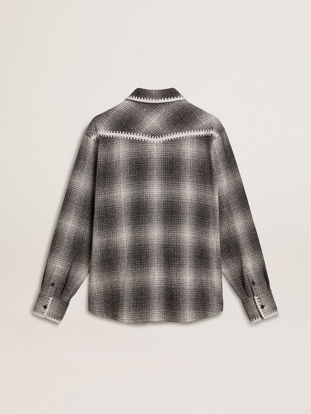Golden Goose Men's gray shirt with white embroidery