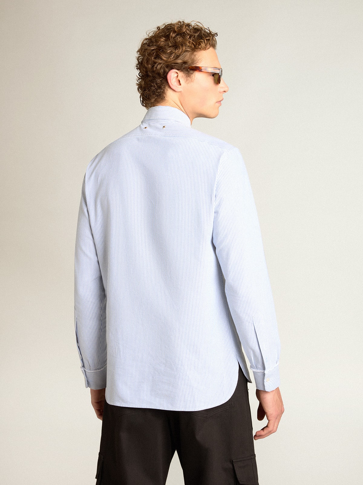 Golden Goose Men's shirt with narrow stripes