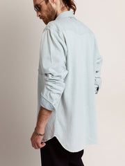 Golden Goose Men's bleached denim shirt with hammered studs