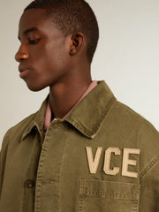 Golden Goose Men's olive-colored cotton shirt
