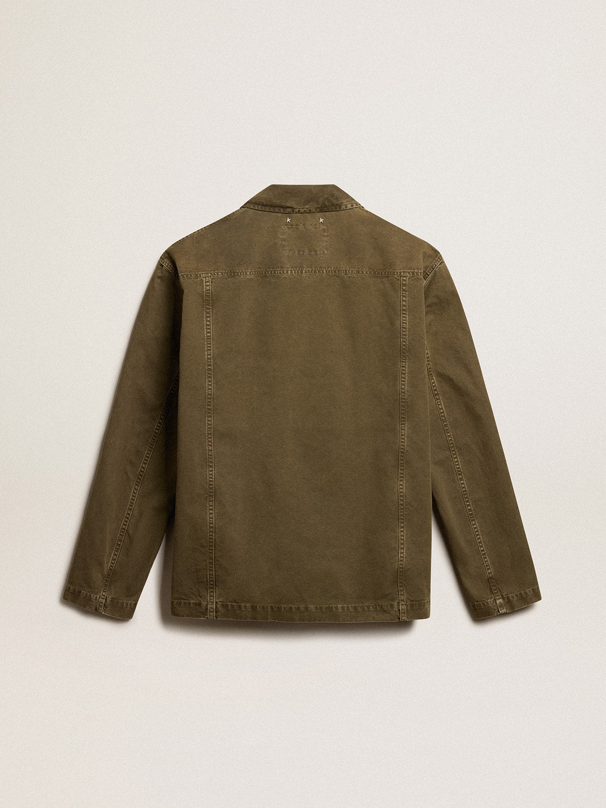 Golden Goose Men's olive-colored cotton shirt