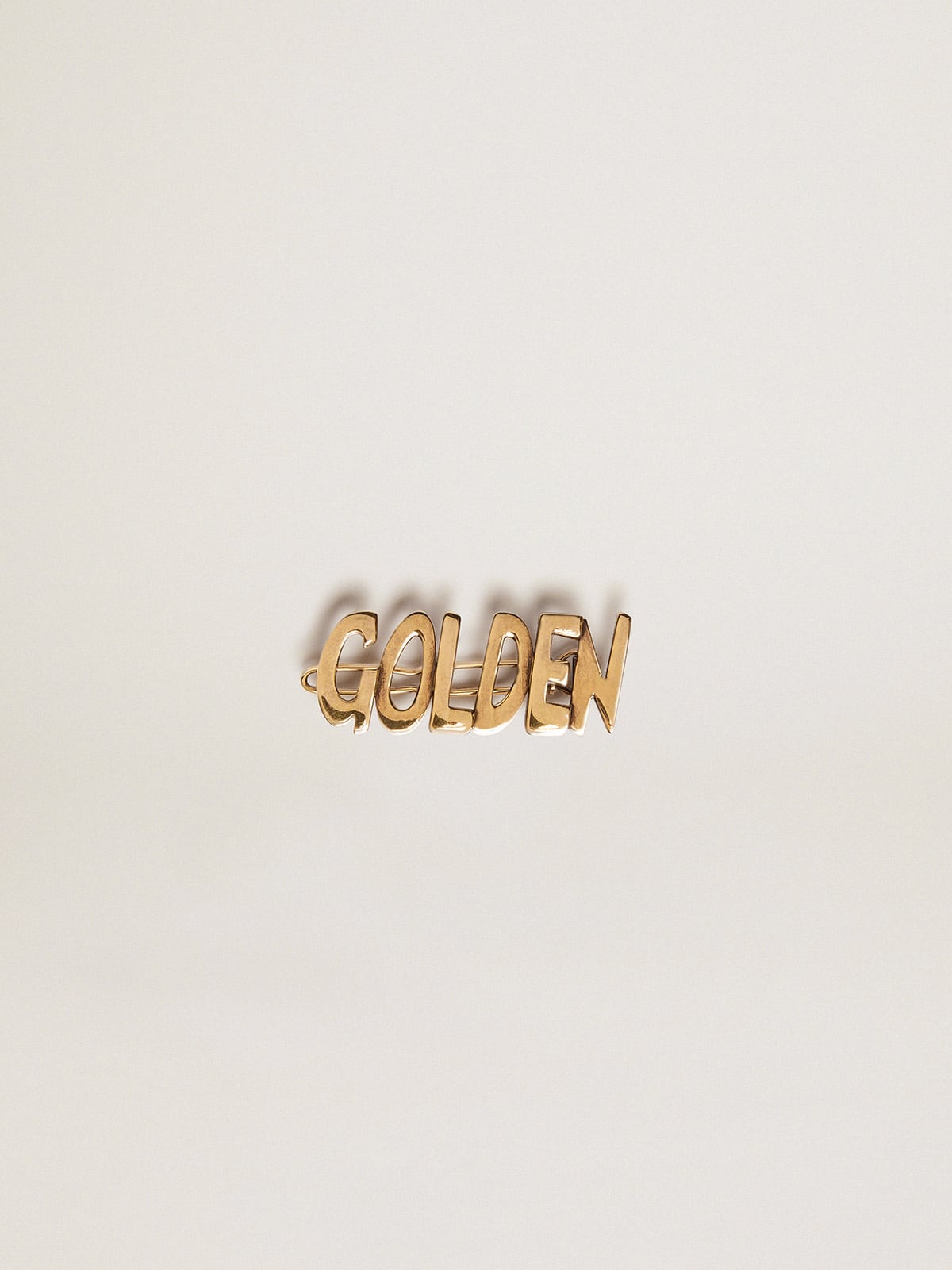 Golden Goose Men's lace lock with clip in old gold color with Golden lettering