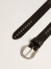 Golden Goose Black leather belt with studs