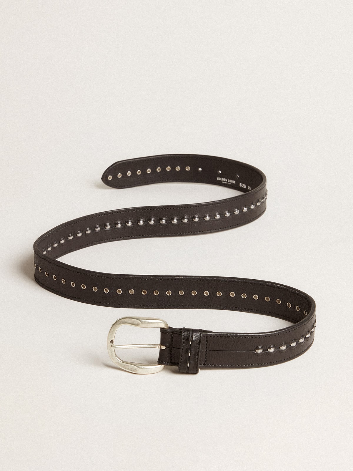 Golden Goose Black leather belt with studs