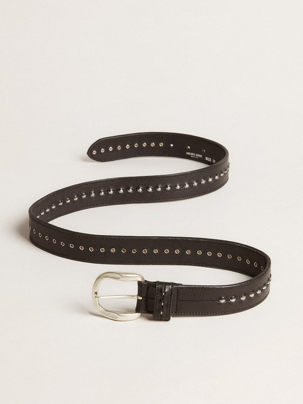 Golden Goose Black leather belt with studs
