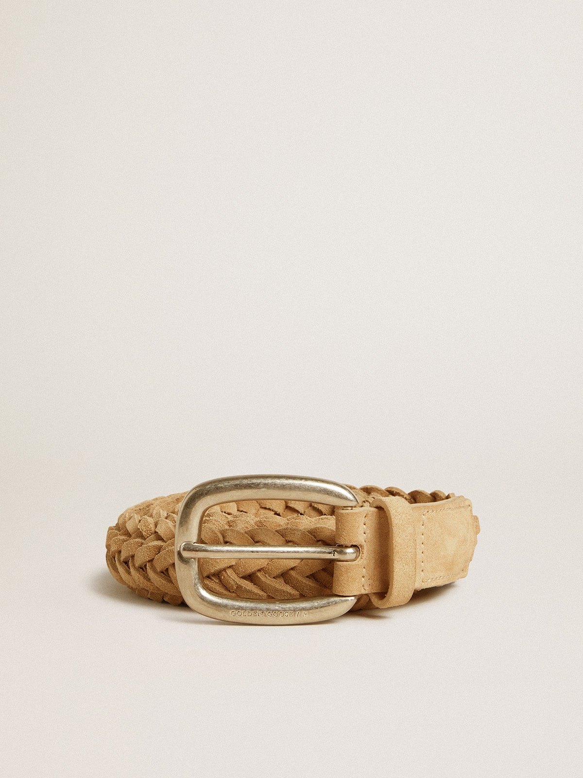 Golden Goose Sand-colored woven leather belt