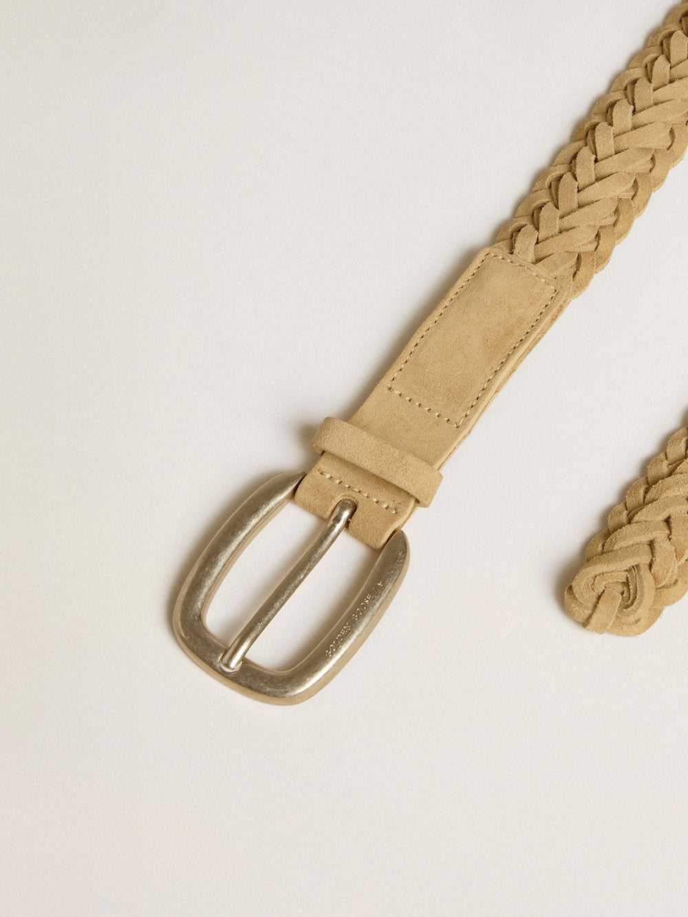 Golden Goose Sand-colored woven leather belt