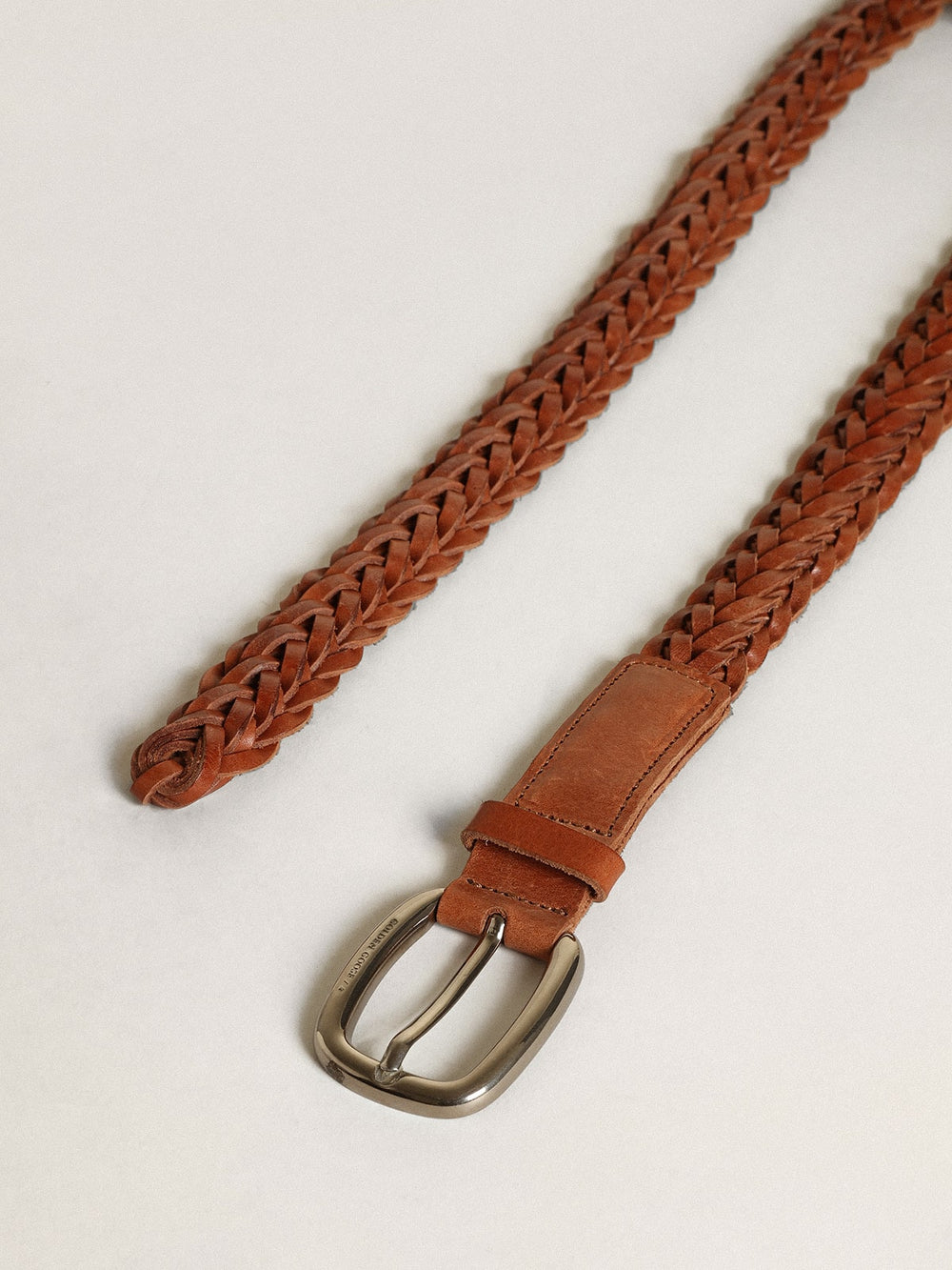 Golden Goose Houston belt in brown braided leather