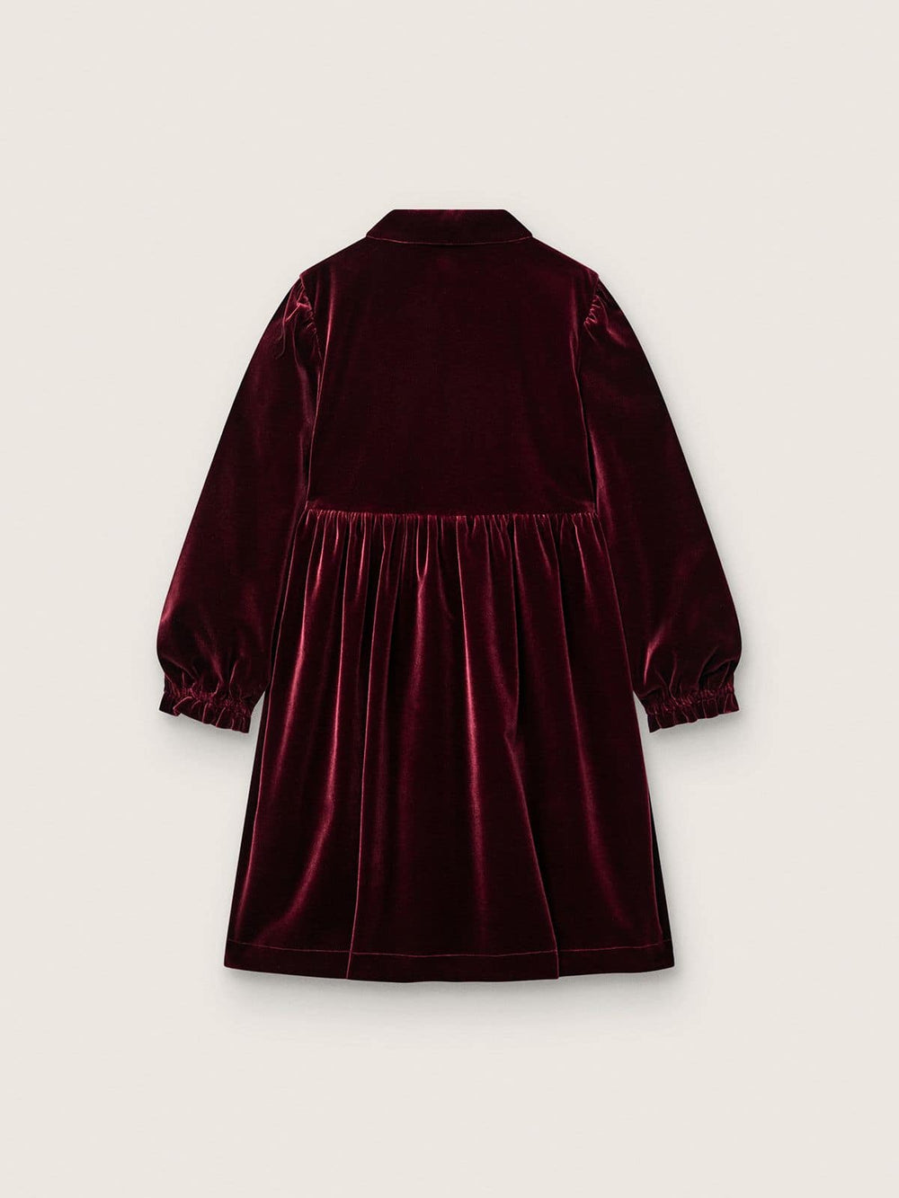 Golden Goose Girls’ burgundy velvet-effect dress with embroidery on the front