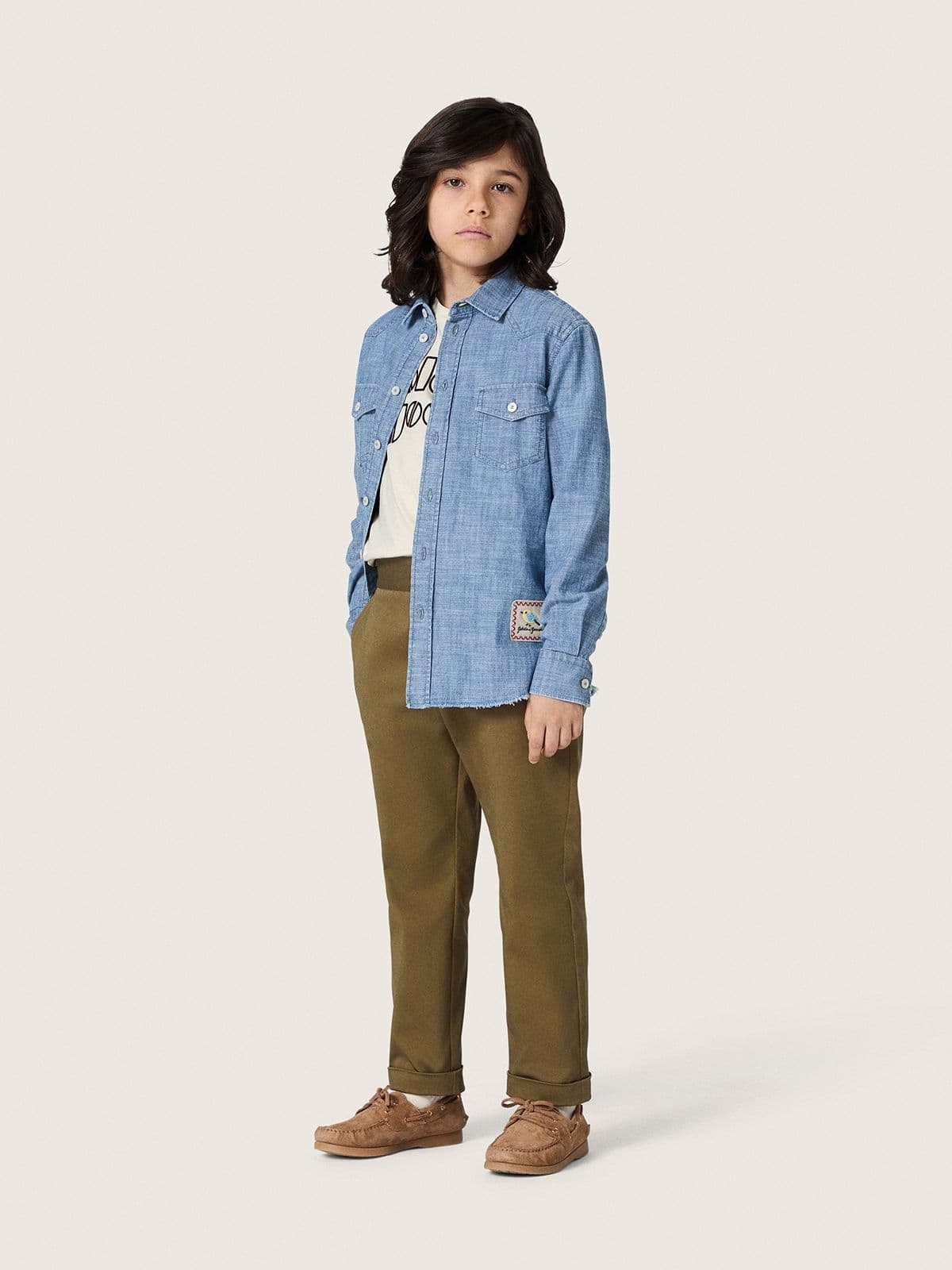 Golden Goose Journey boys’ T-shirt in white cotton jersey with logo