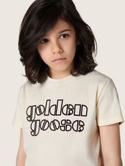 Golden Goose Journey boys’ T-shirt in white cotton jersey with logo