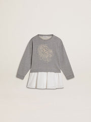 Golden Goose Girls’ gray and white mini dress
