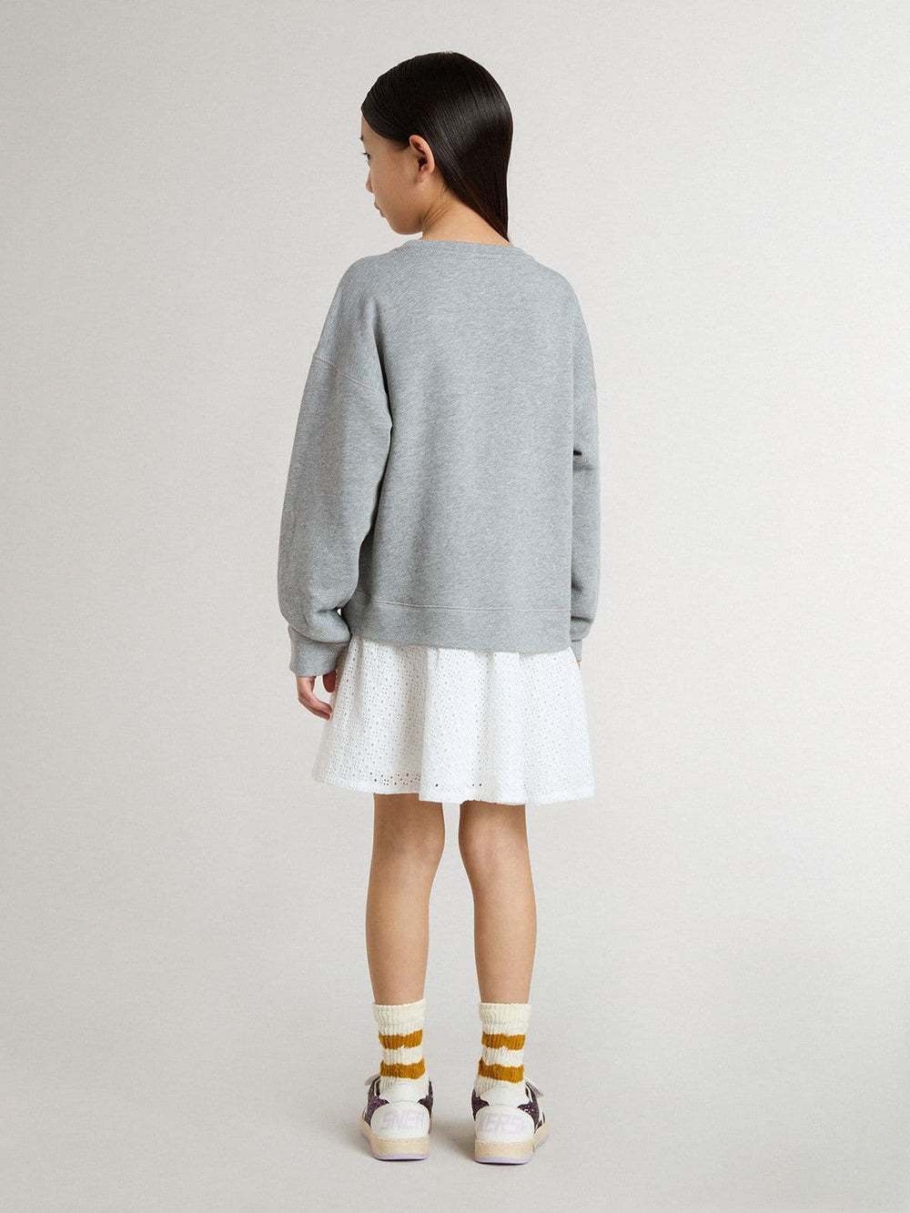 Golden Goose Girls’ gray and white mini dress