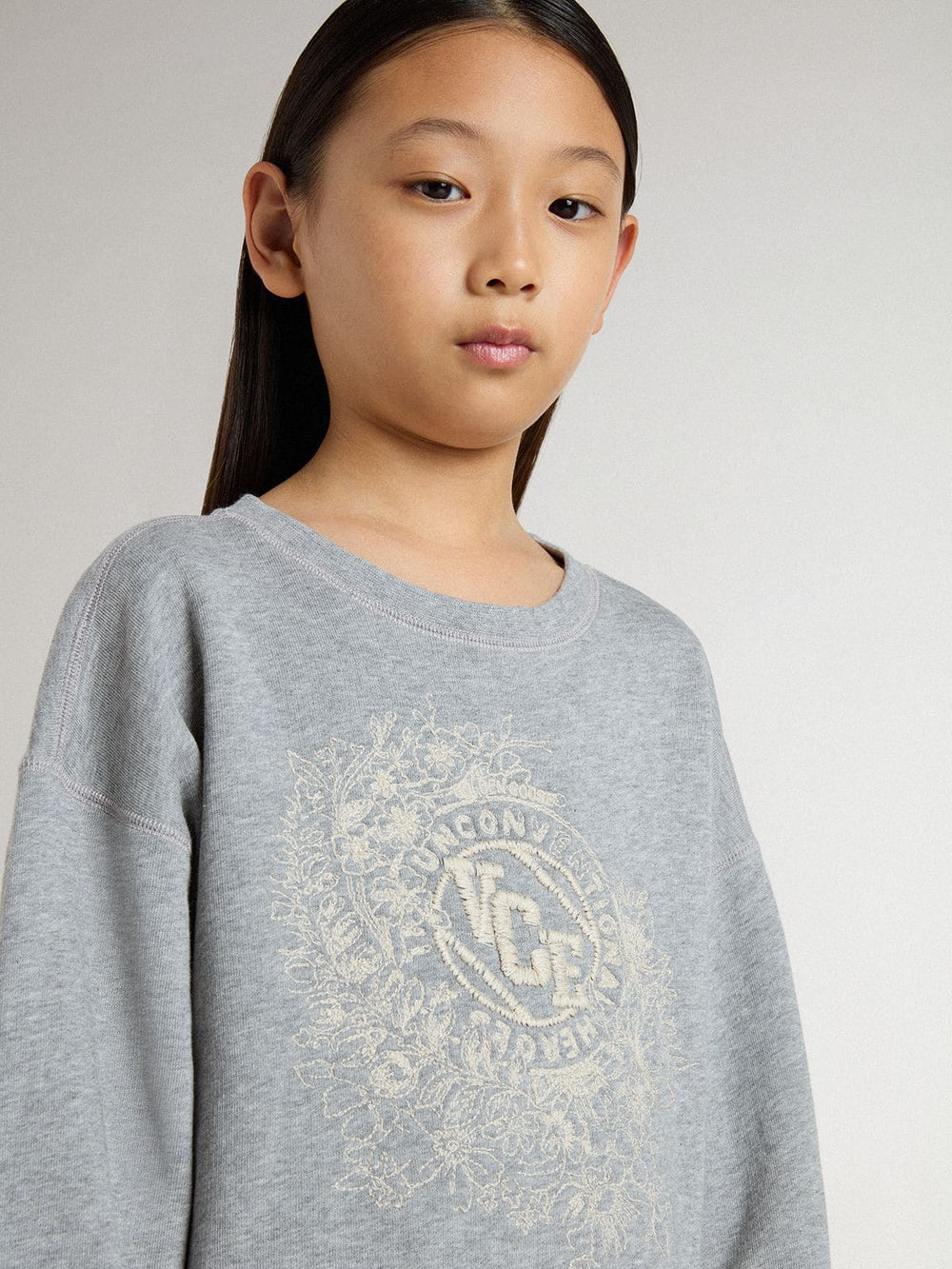 Golden Goose Girls’ gray and white mini dress
