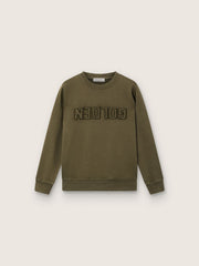 Golden Goose Golden unisex sweatshirt in military-green cotton with reversed logo