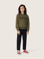 Golden Goose Golden unisex sweatshirt in military-green cotton with reversed logo