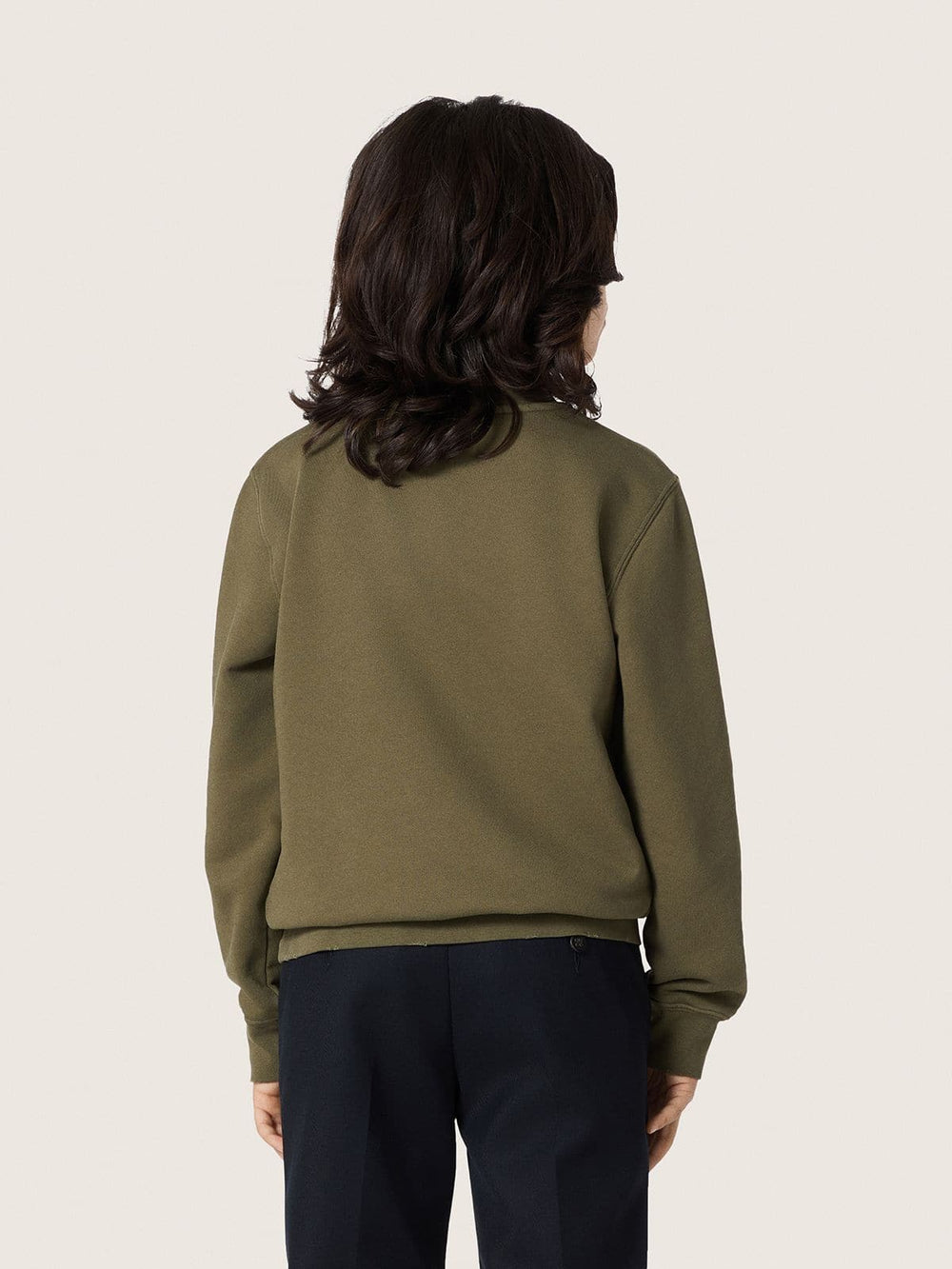 Golden Goose Golden unisex sweatshirt in military-green cotton with reversed logo