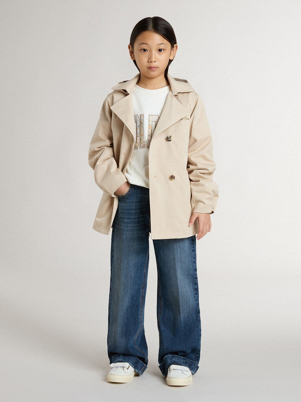 Golden Goose Kids’ trench jacket with removable inner gilet