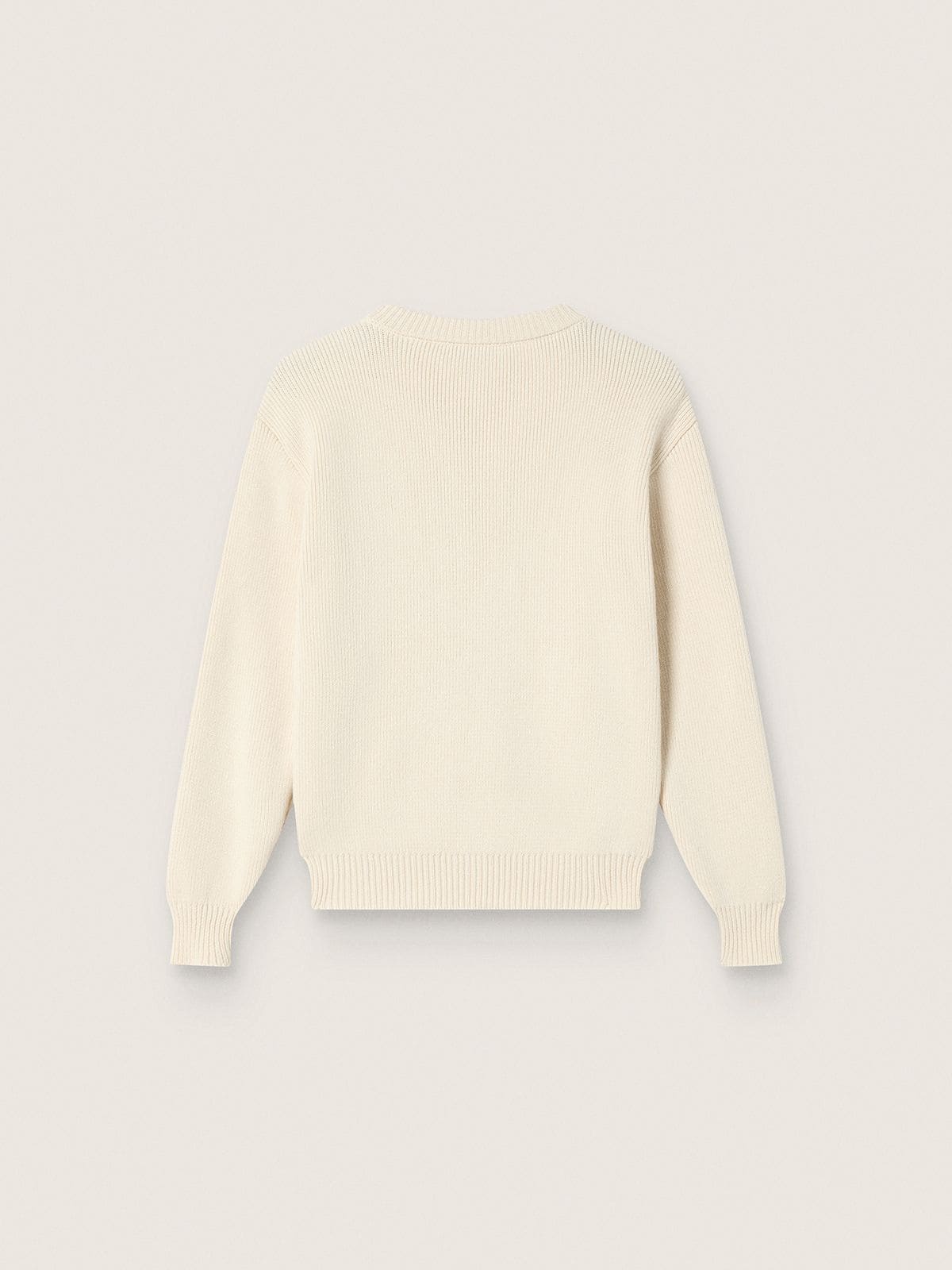 Golden Goose Golden girls’ sweater in white cotton yarn with mascot embroidery