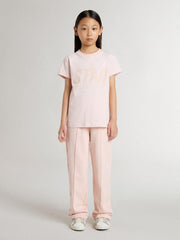Golden Goose Girls' pink T-shirt with pink print on the front