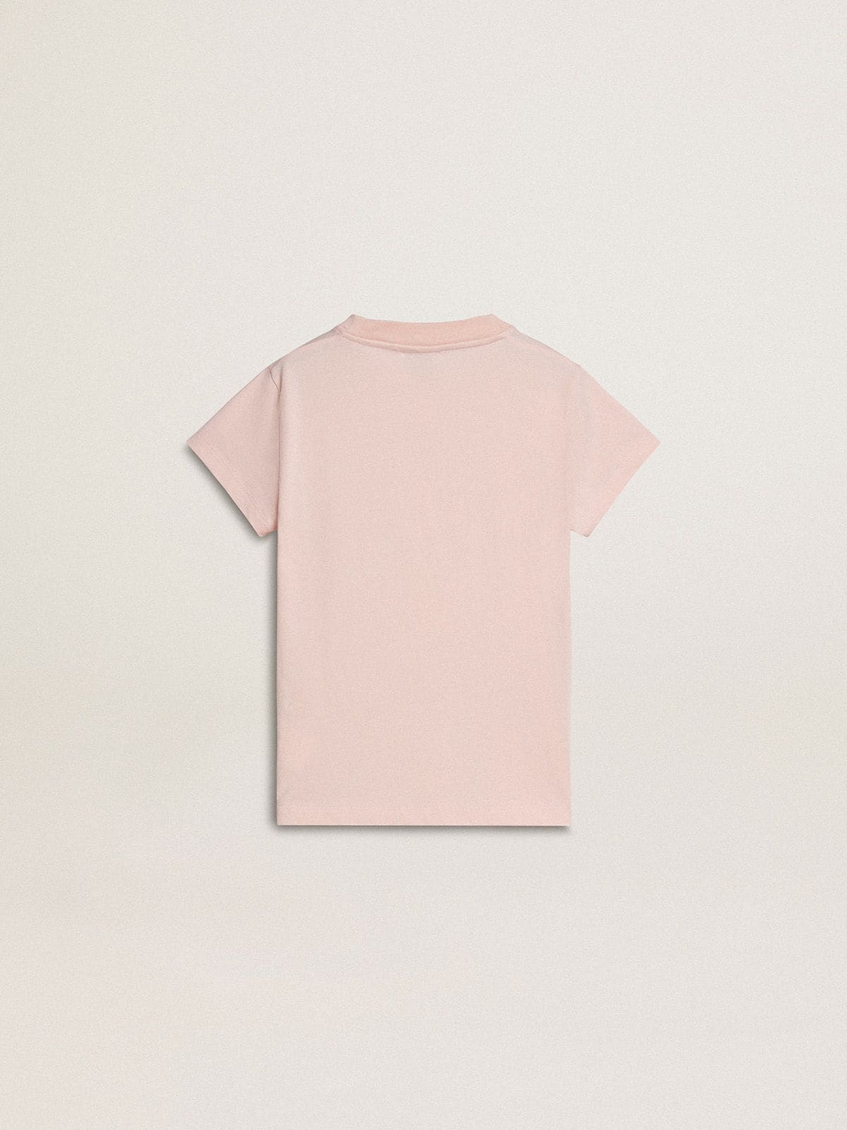 Golden Goose Girls' pink T-shirt with pink print on the front