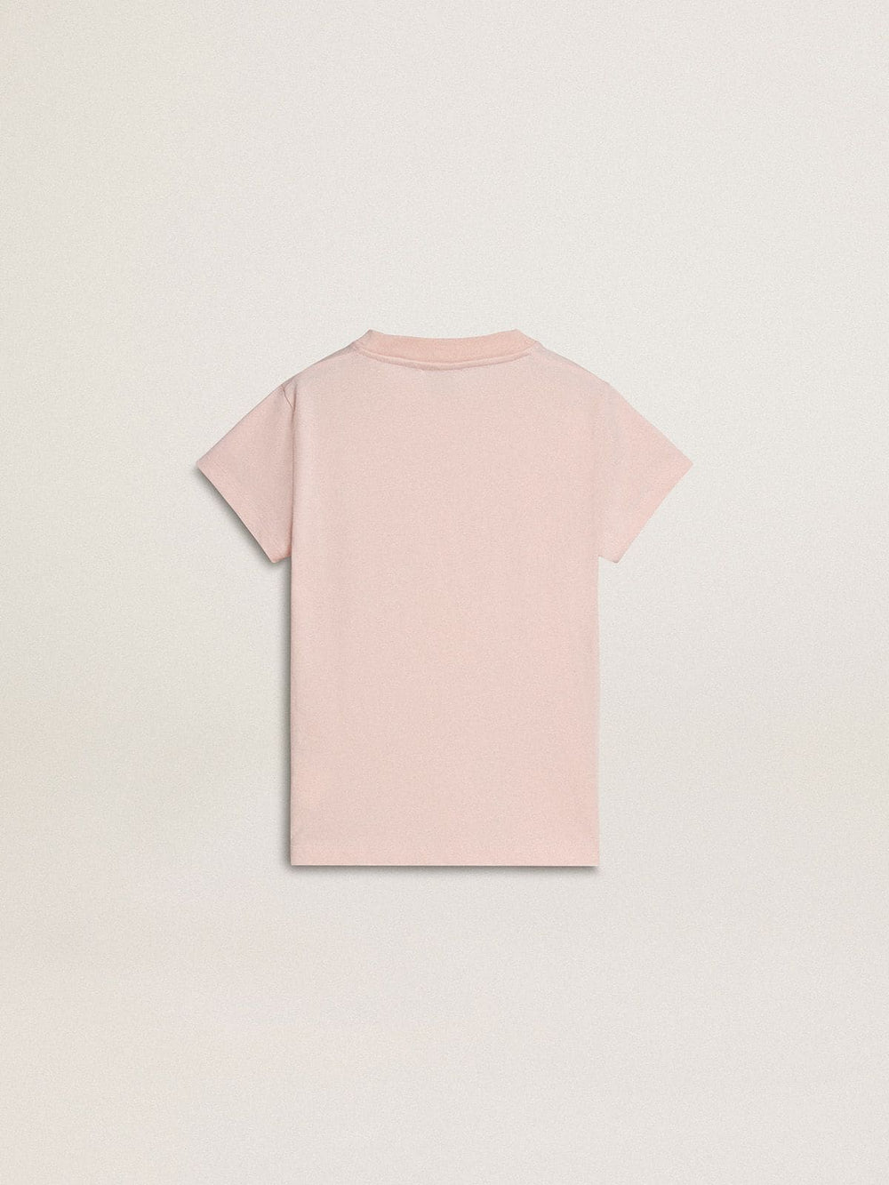 Golden Goose Girls' pink T-shirt with pink print on the front