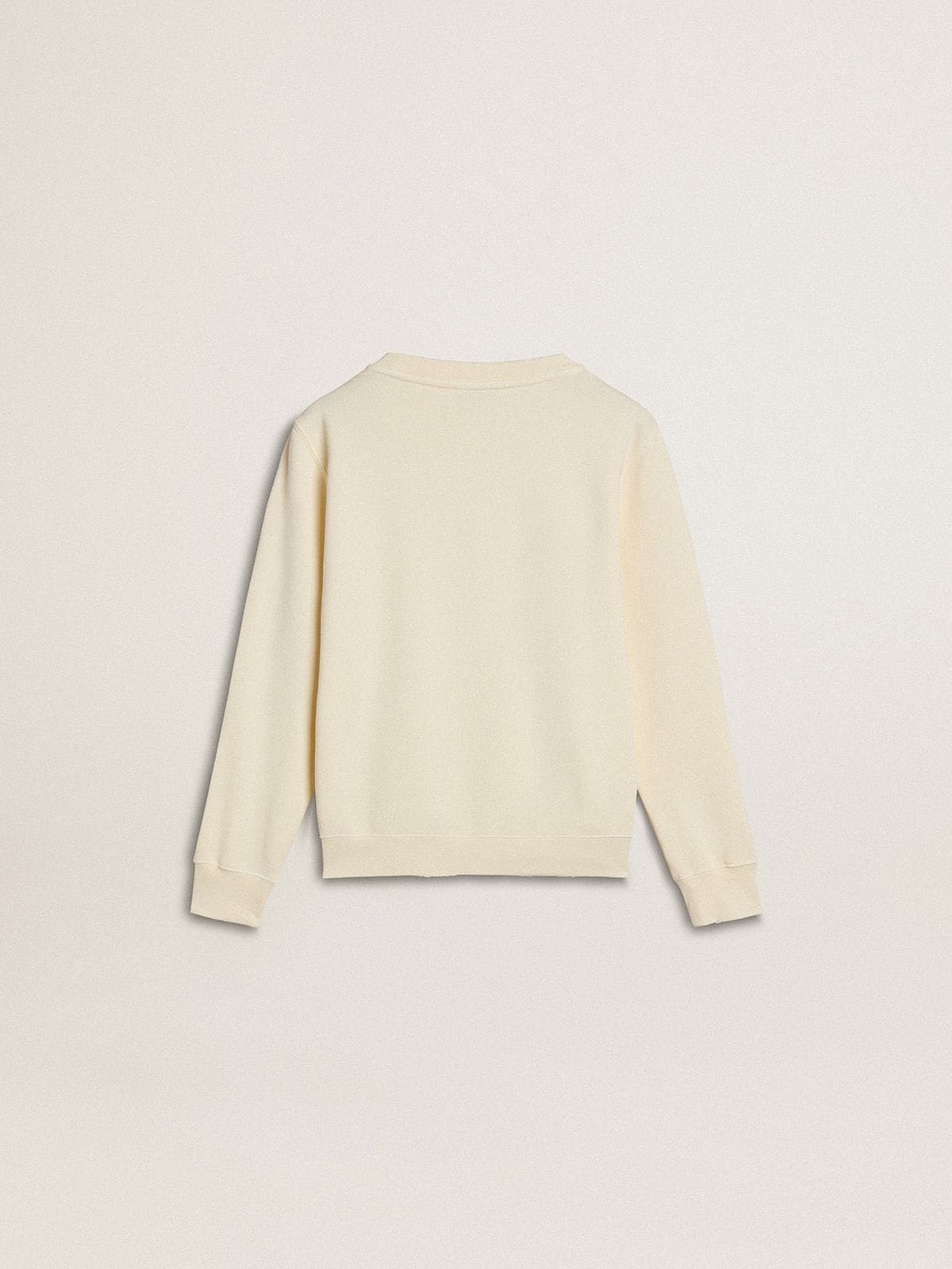 Golden Goose Girls’ cream-colored sweatshirt with patch writing