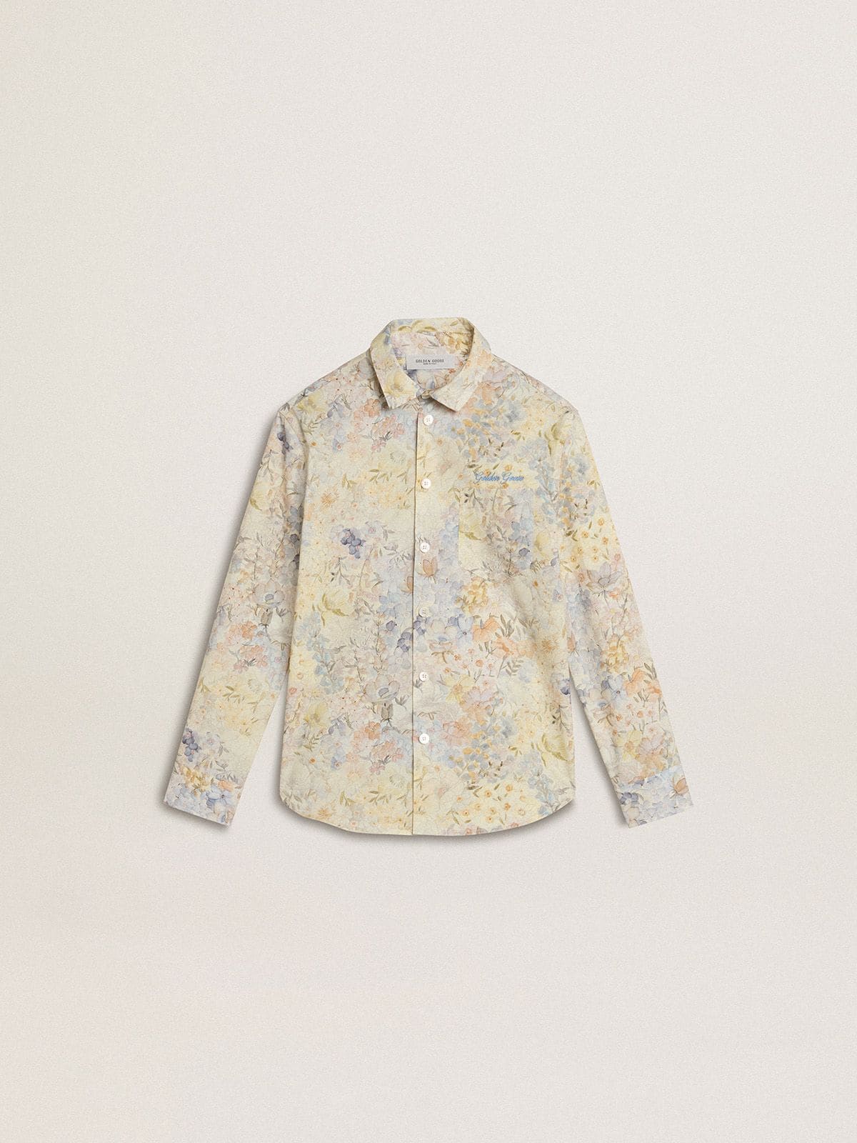 Golden Goose Girls' cotton shirt with multicolor floral print