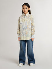 Golden Goose Girls' cotton shirt with multicolor floral print
