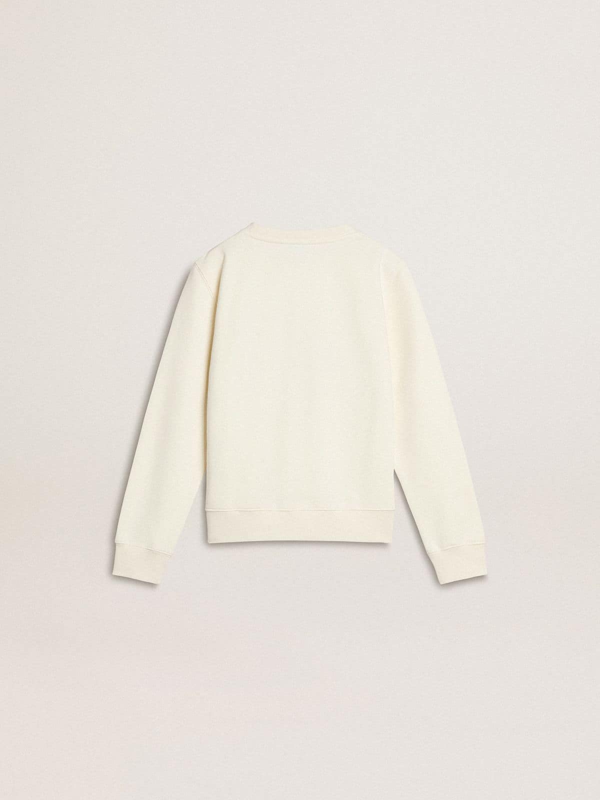 Golden Goose Girls' white sweatshirt with multicolor Golden writing on the front