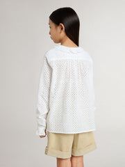 Golden Goose Girls' white broderie anglaise cotton shirt