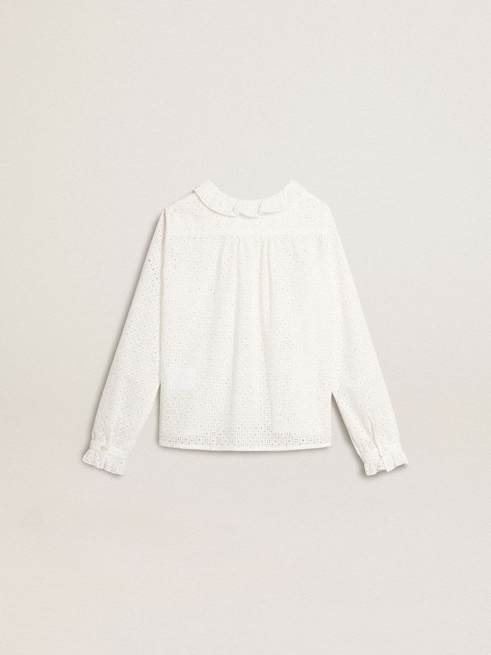 Golden Goose Girls' white broderie anglaise cotton shirt