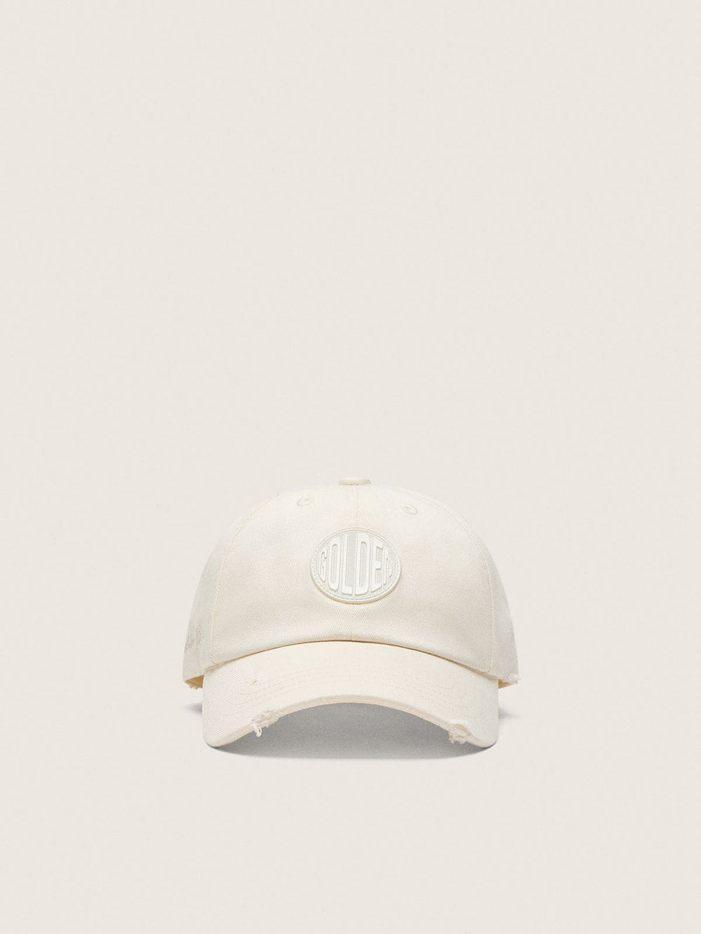 Golden Goose Journey baseball cap in white cotton twill with patch and Golden Goose embroidery